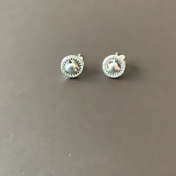 ❤️PANDORA Sterling Silver Forever Pandora Stud Earrings Detachable Jackets CZ - Picture 2 of 4